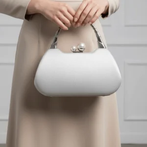 Silver Formal Clutch For Ladies